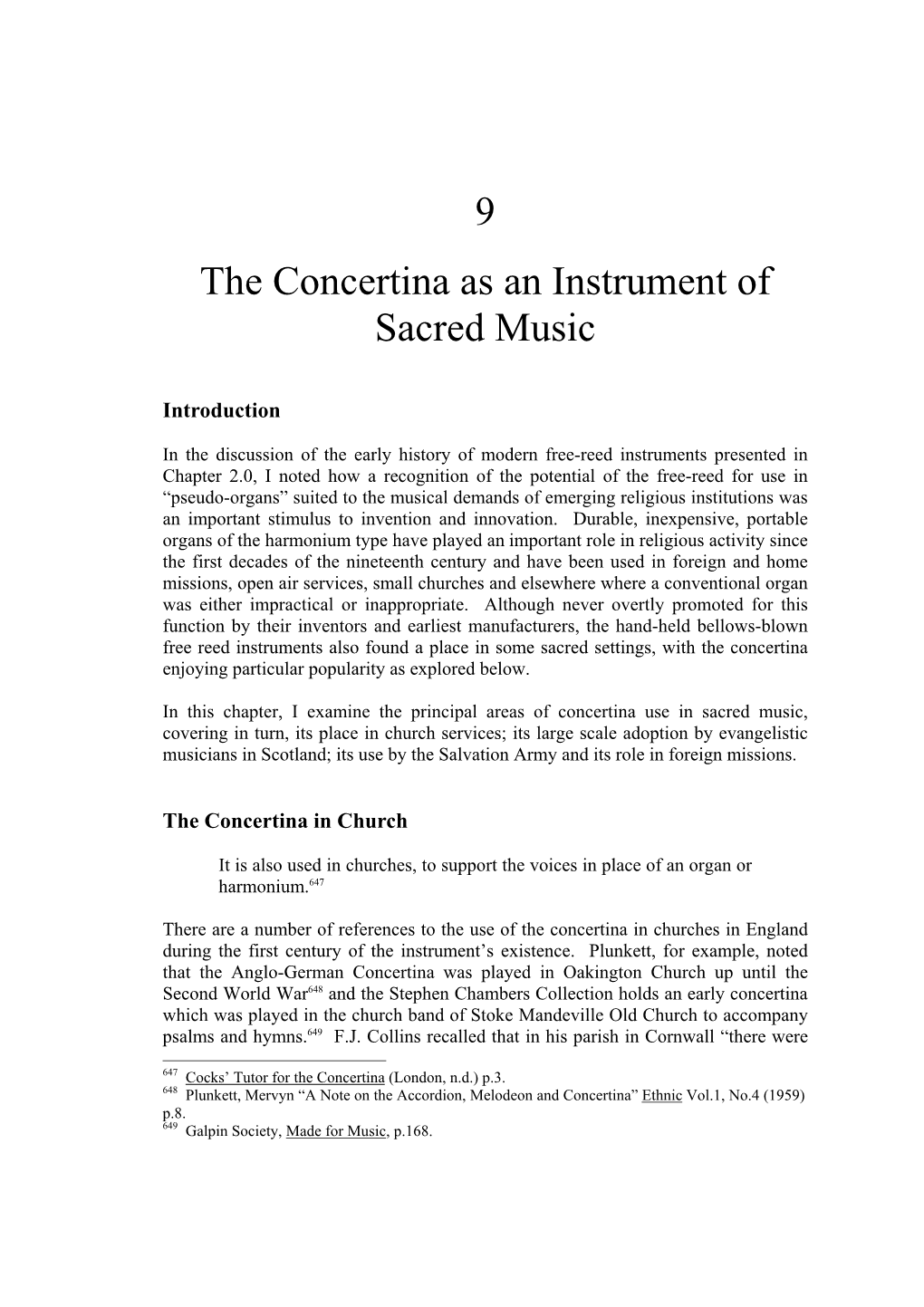 Chapter 9: the Concertina As an Instrument of Sacred Music