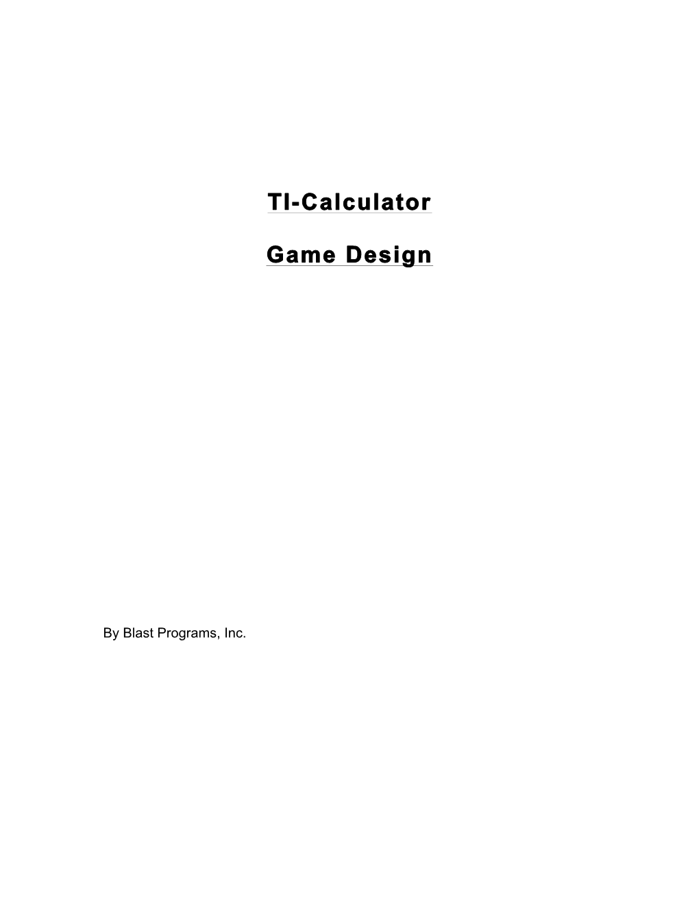 TI-Calculator Game Design