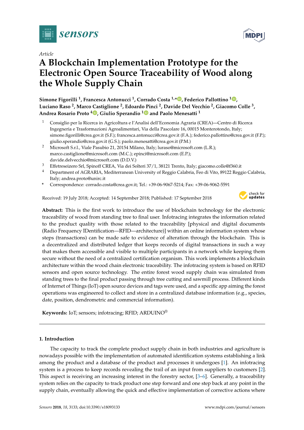 A Blockchain Implementation Prototype for the Electronic Open Source Traceability of Wood Along the Whole Supply Chain