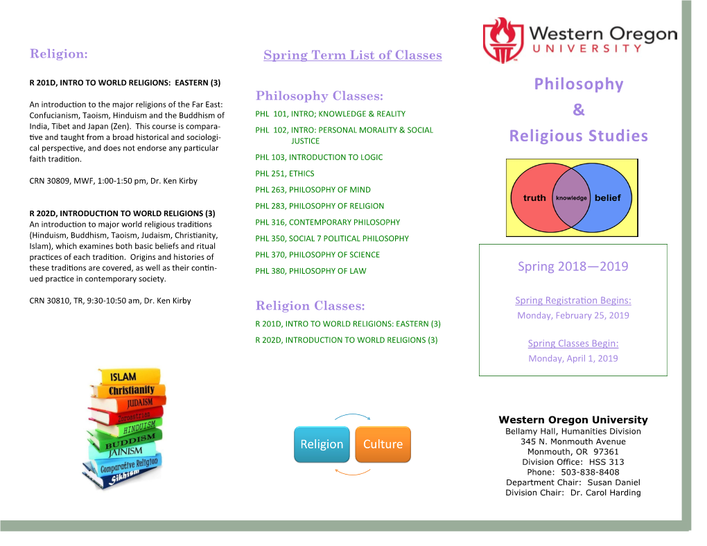 Philosophy & Religious Studies