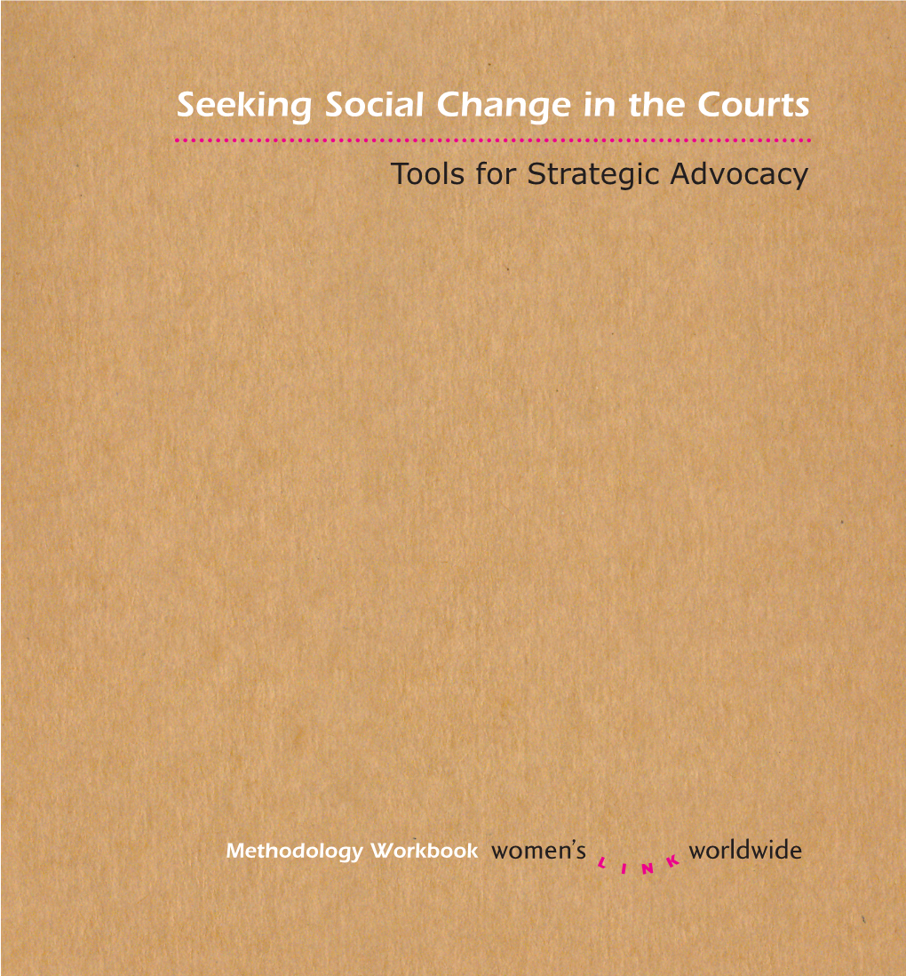 Seeking Social Change in the Courts: Tools for Strategic Advocacy