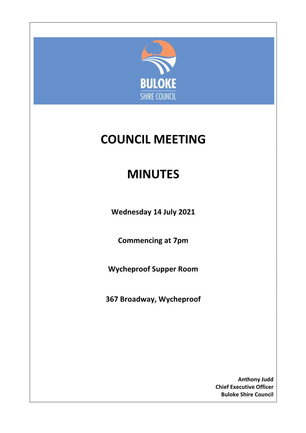 14 July 2021 Council Meeting