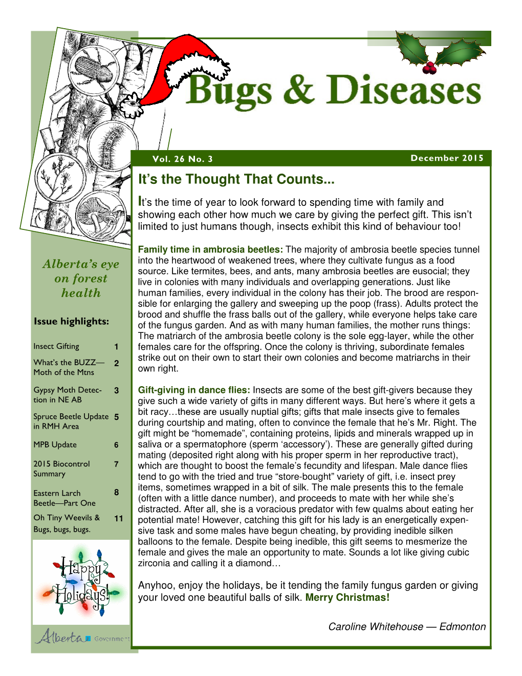 Bugs and Diseases Newsletter December 2015