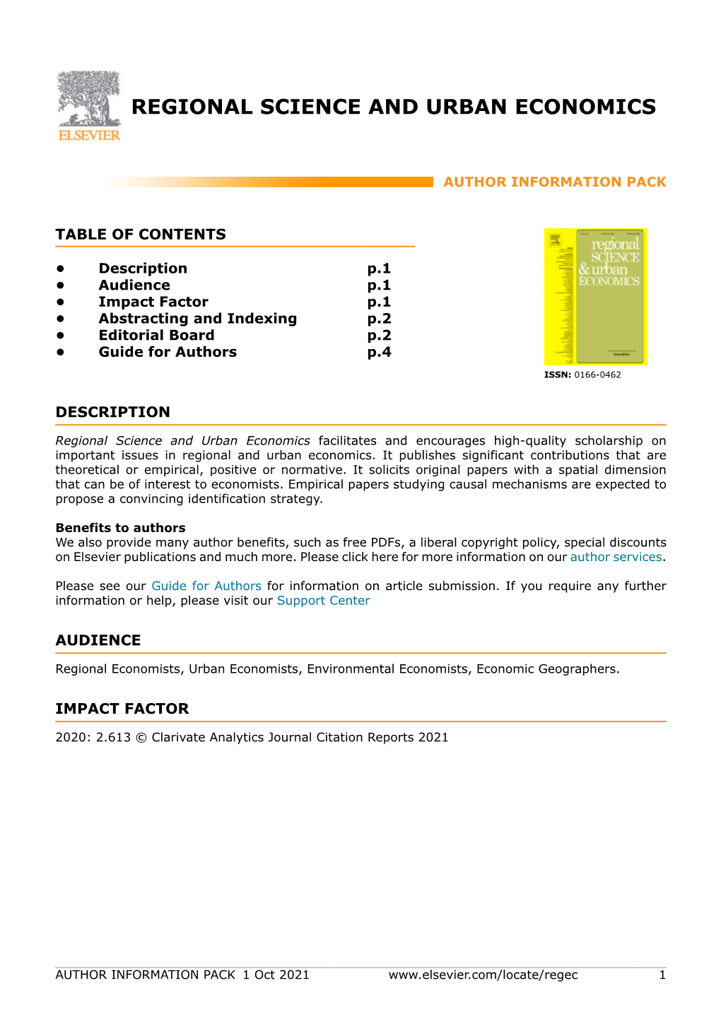 Regional Science and Urban Economics