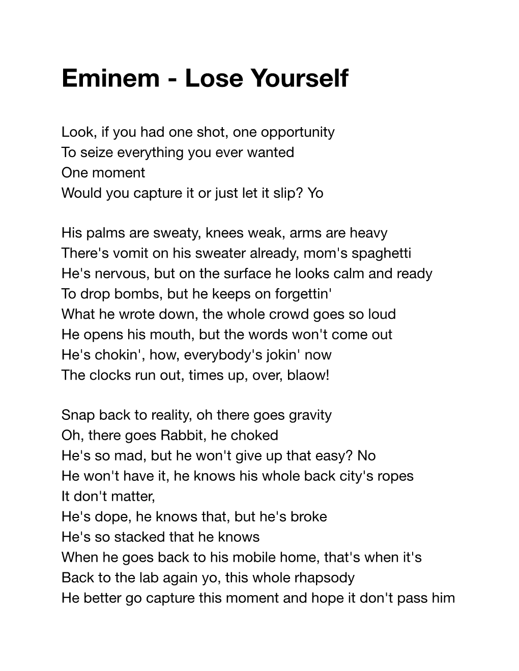 Eminem - Lose Yourself