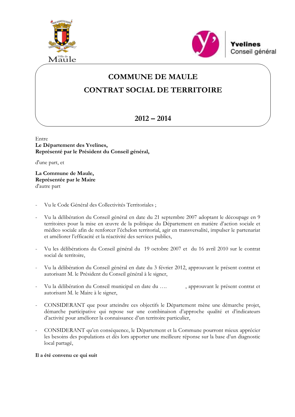 Commune De Maule Contrat