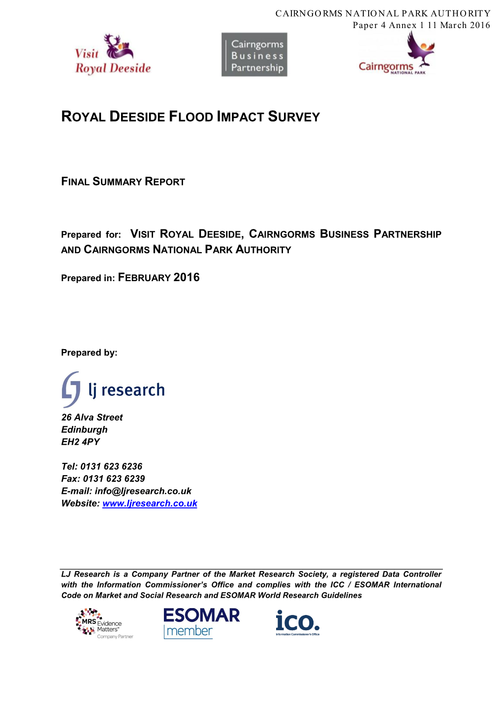 Royal Deeside Flood Impact Survey