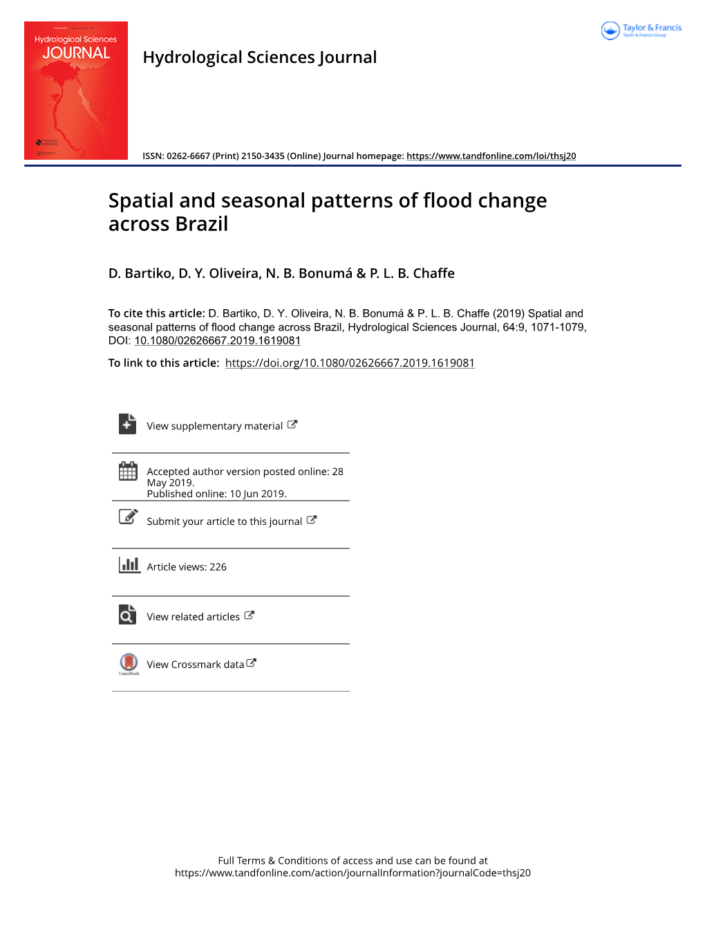 Spatial and Seasonal Patterns of Flood Change Across Brazil