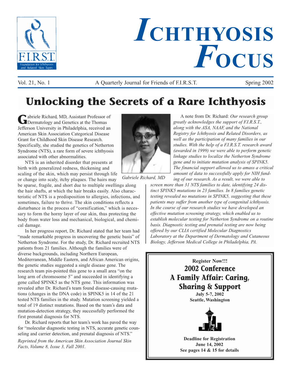 Ichthyosis Focus Spring 2002