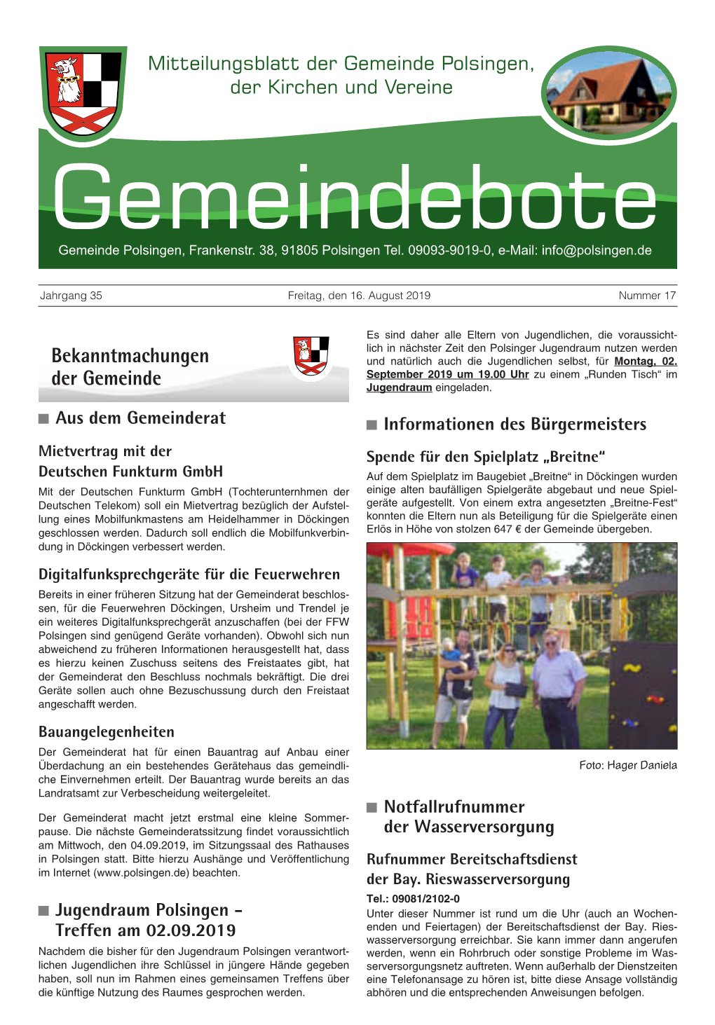 Bekanntmachungen Der Gemeinde