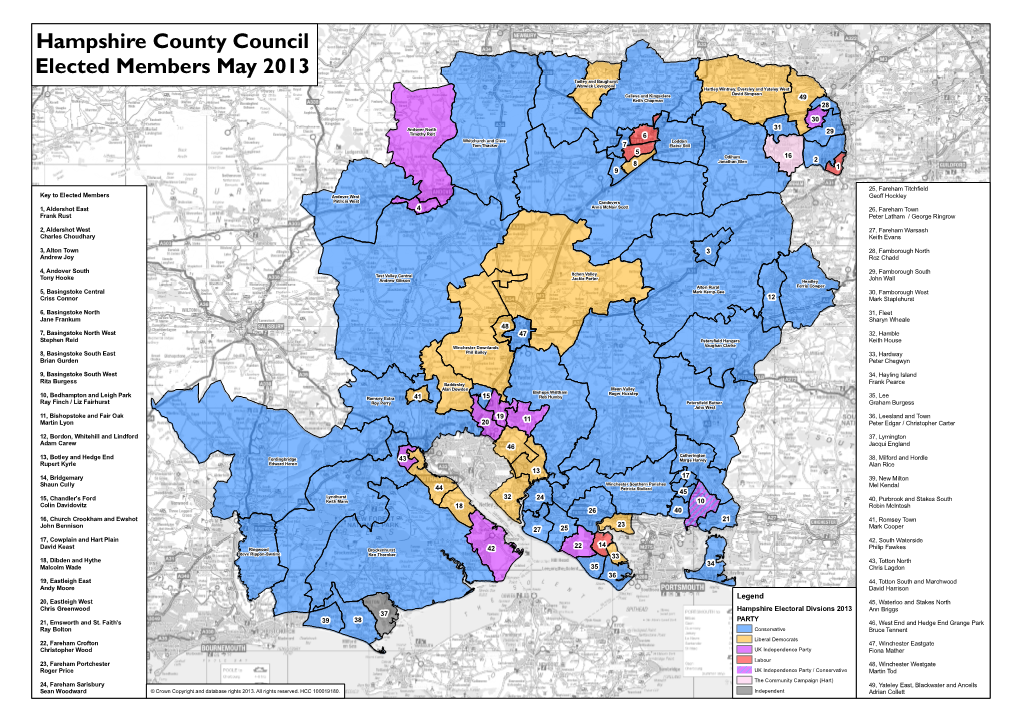 Hampshire County Council Elected Members May 2013