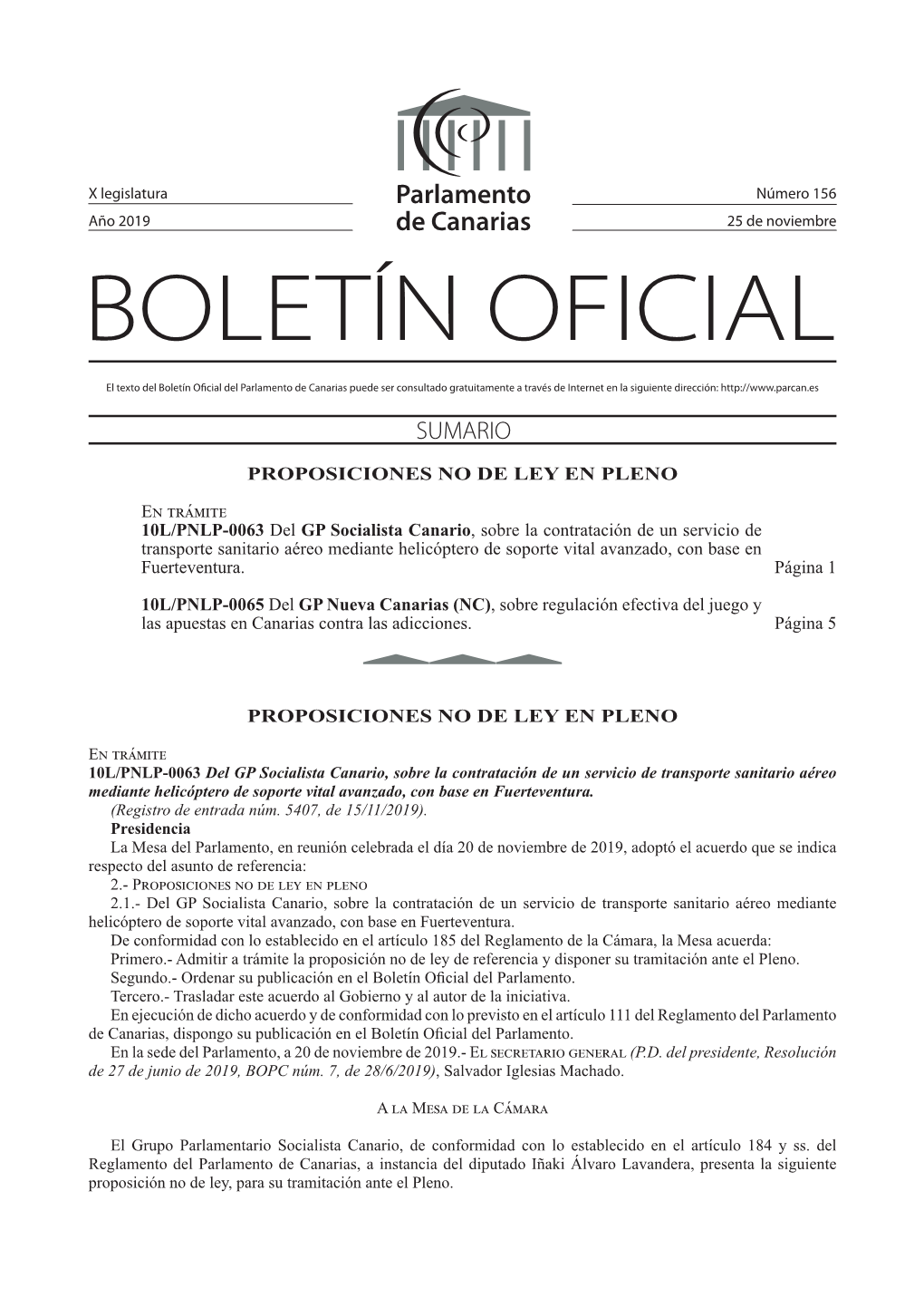 Boletín 156/2019