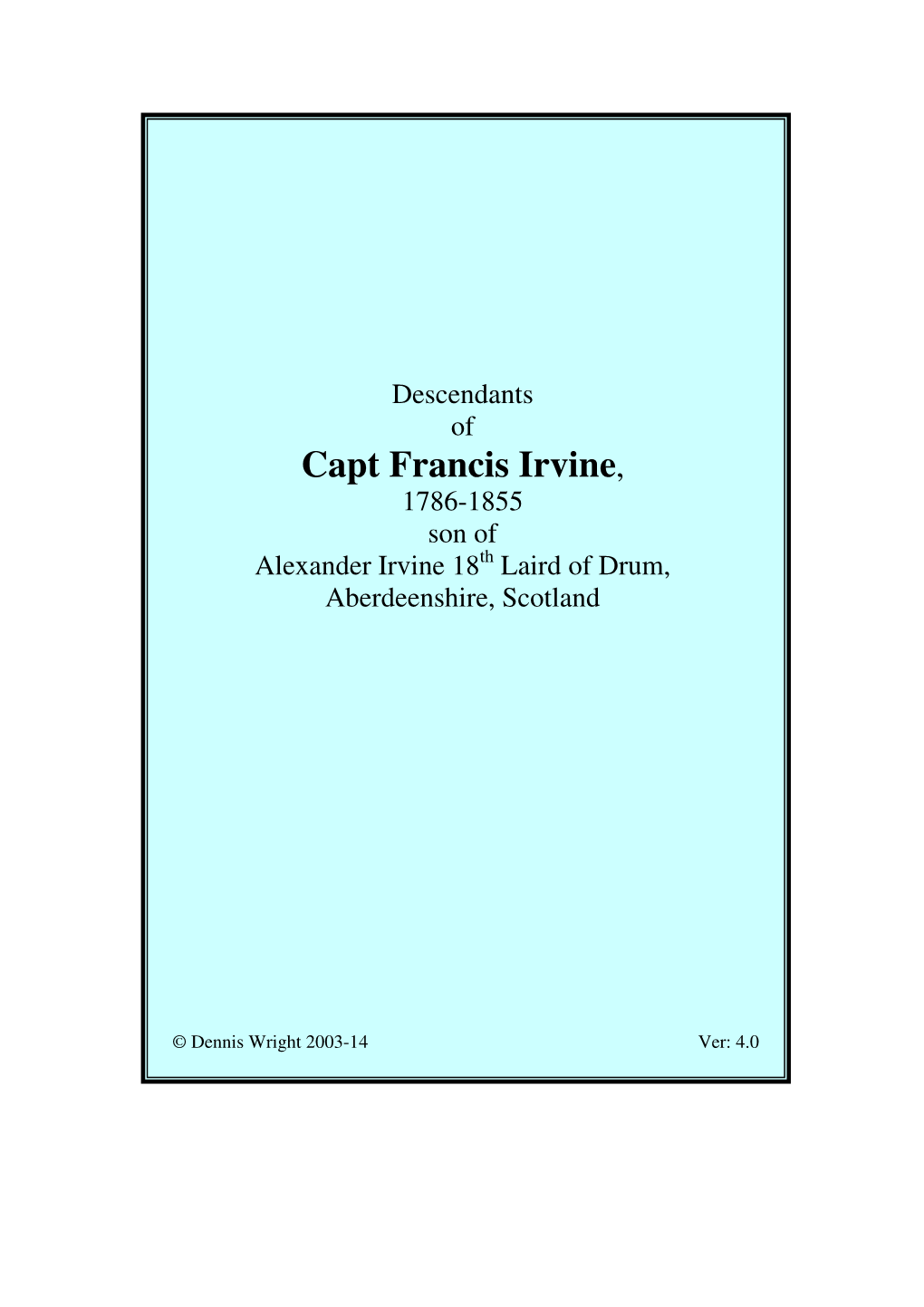 Capt Francis Irvine