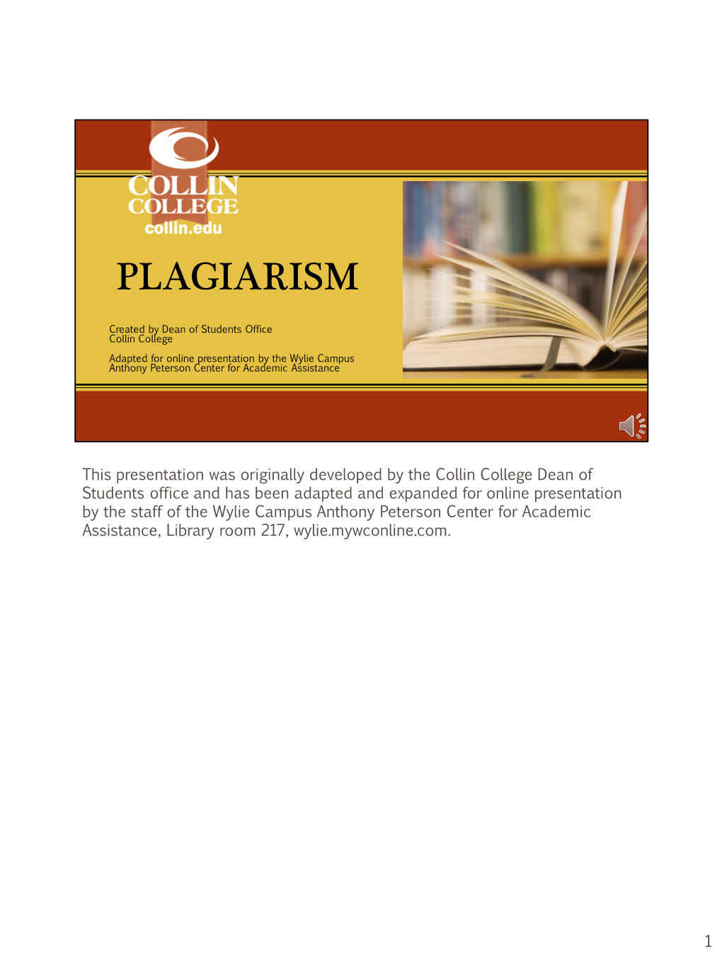 Avoiding Plagiarism