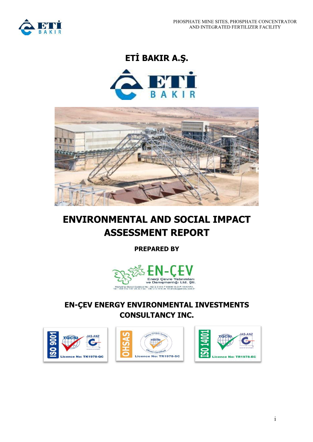 Environmental and Social Impact Assessment Report