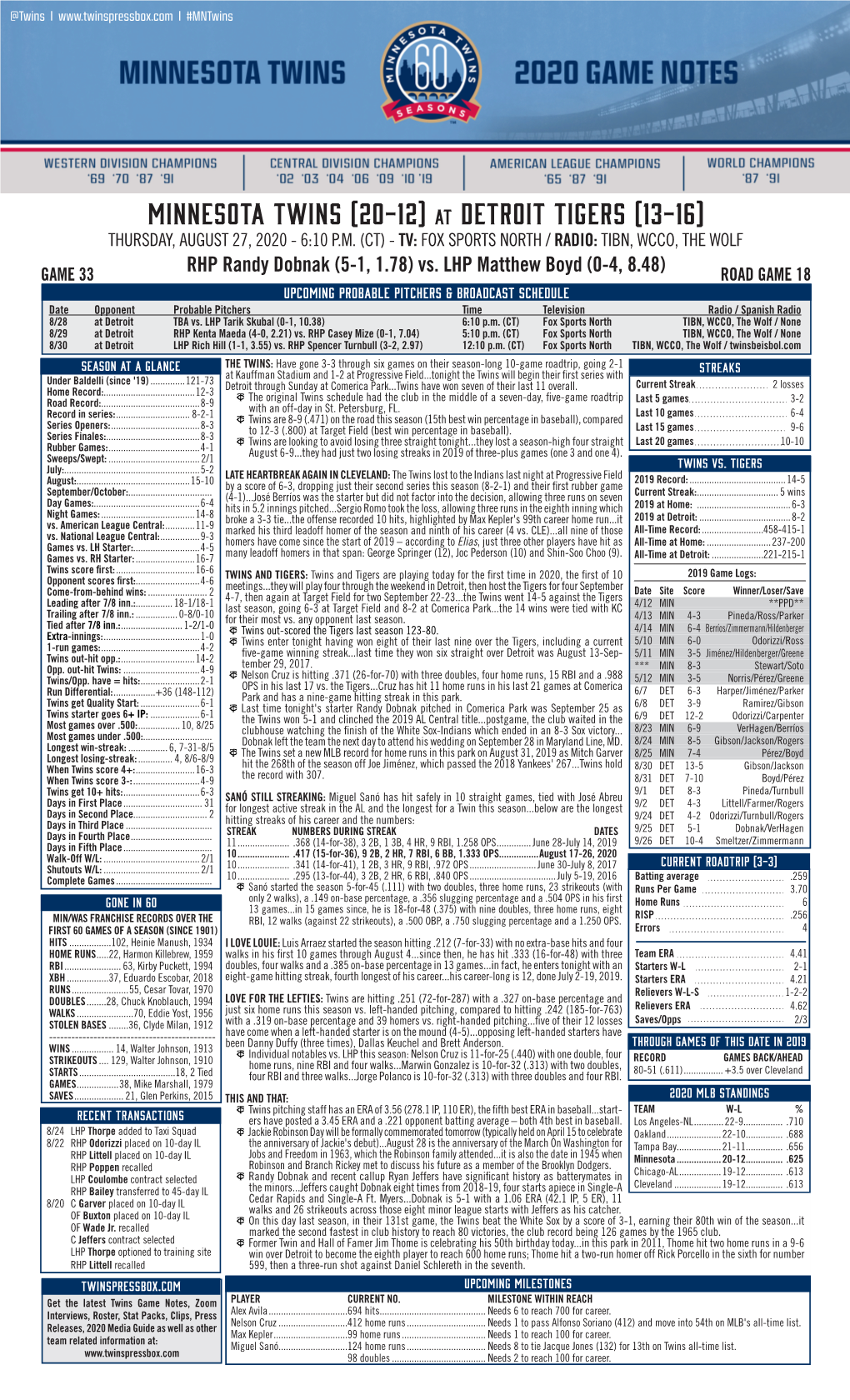 Twins Notes 8-27 at DET.Pdf