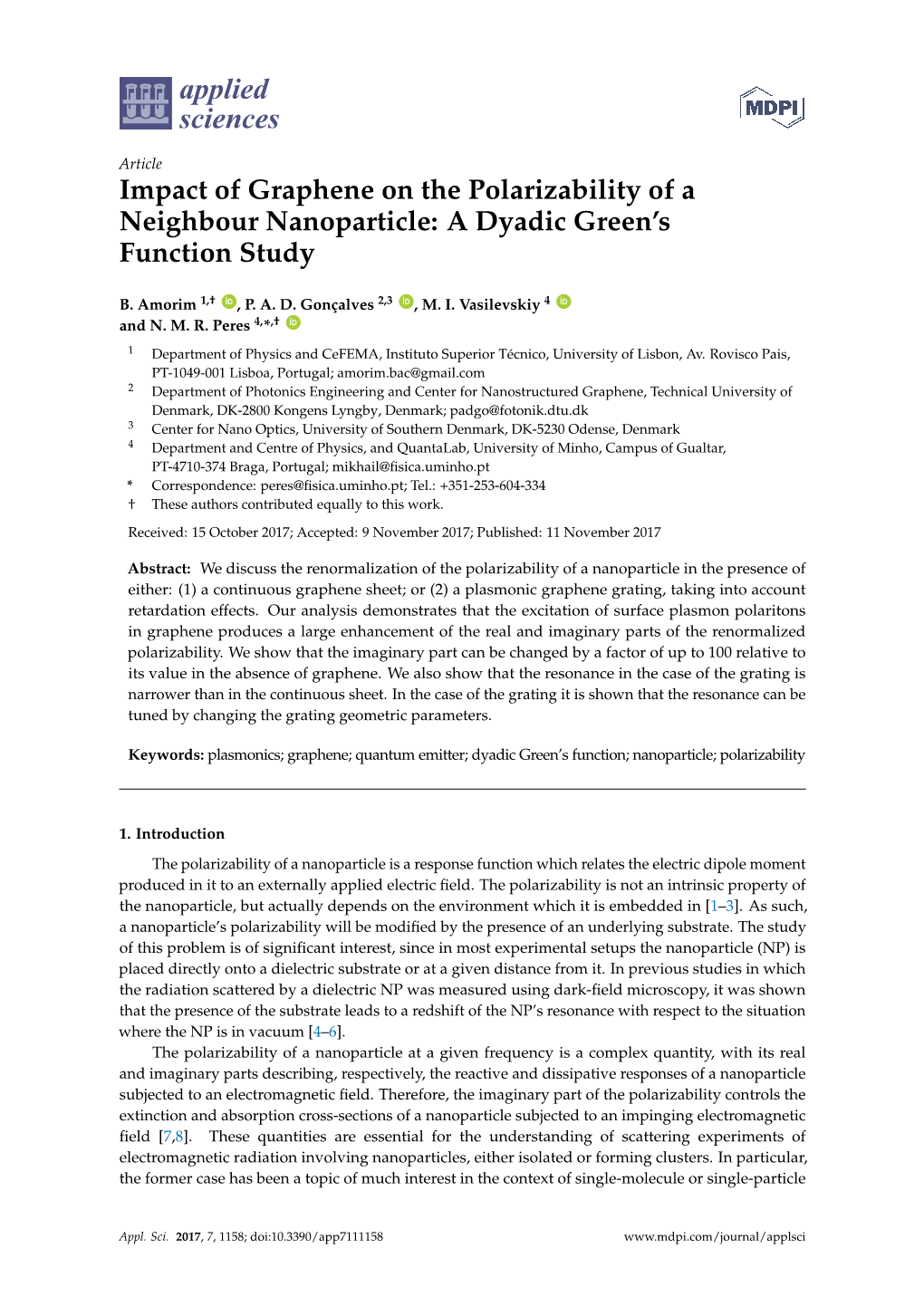 A Dyadic Green's Function Study