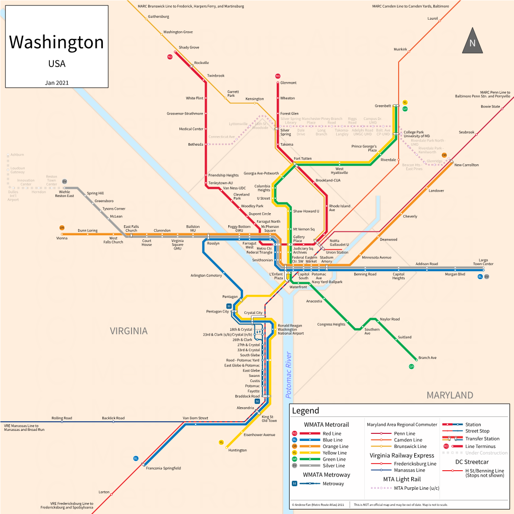 Washington Grove N Washington Shady Grove Muirkirk RD (C) Metro Rockvilleroute Atlas 2021 USA