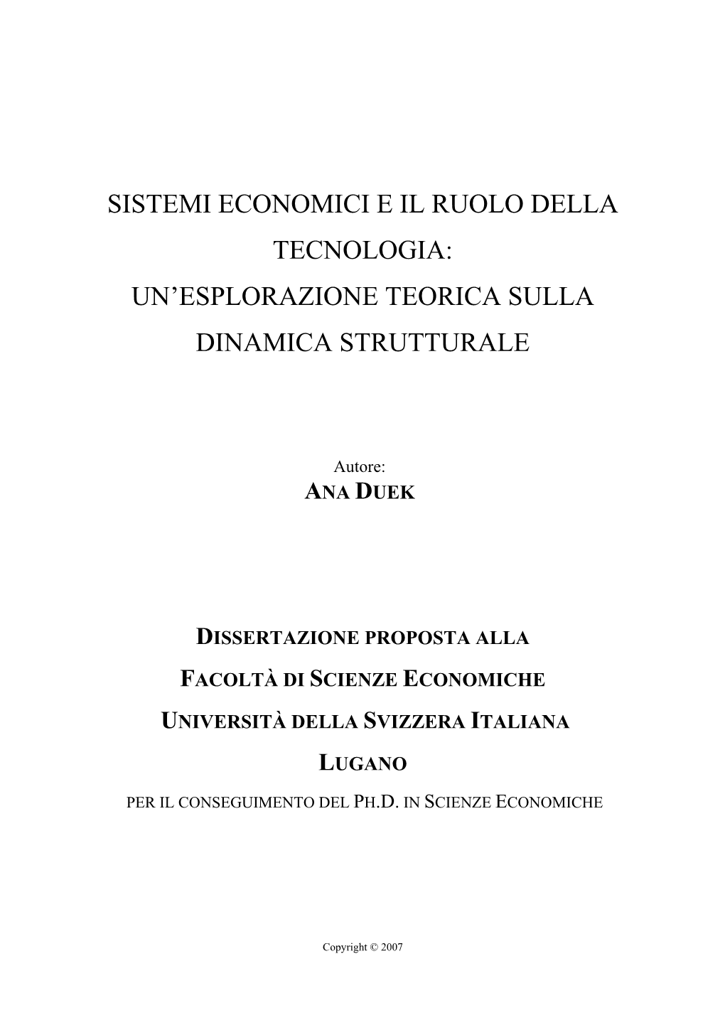 Sistemi Economici E Il Ruolo Della Tecnologia: Un'esplorazione Teorica