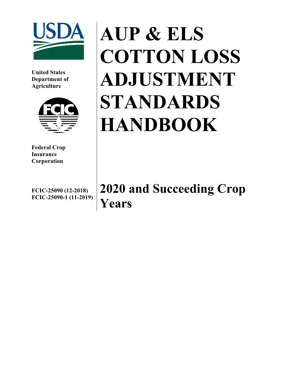 2020 AUP & ELS Cotton Loss Adjustment Standards Handbook