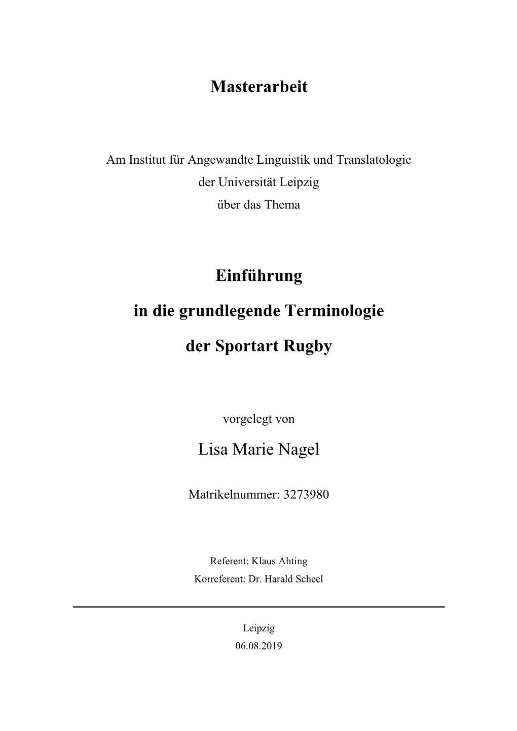 Einführung in Die Grundlegende Terminologie Der Sportart Rugby