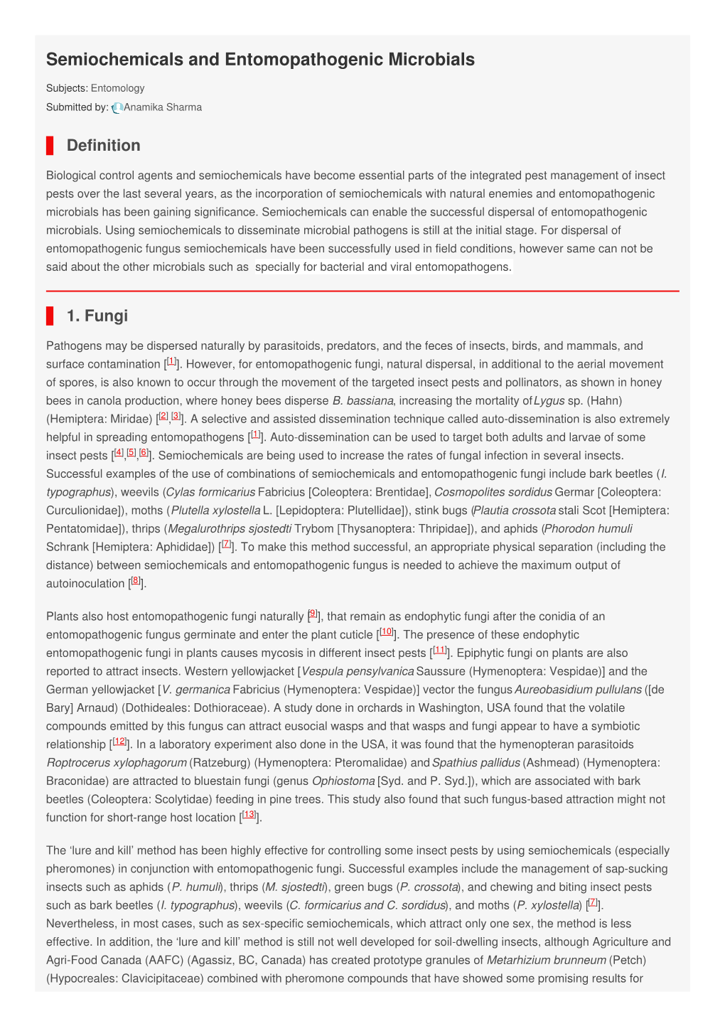 Semiochemicals and Entomopathogenic Microbials