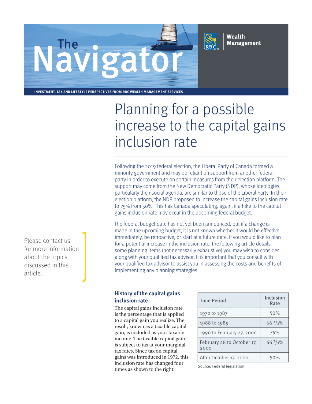 Planning for a Possible Increase to the Capital Gains Inclusion Rate