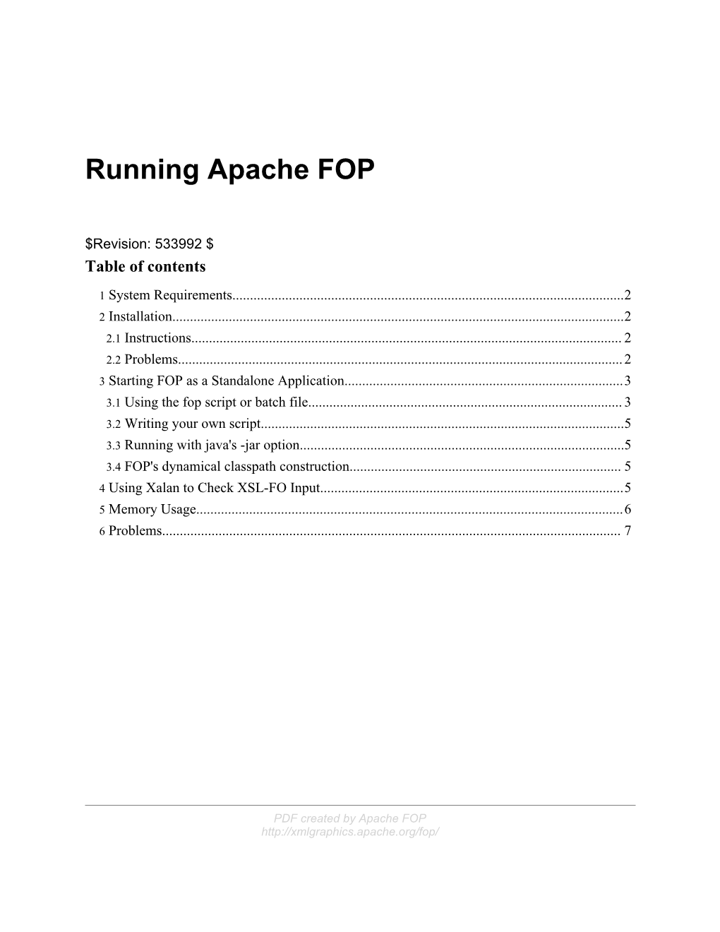 Running Apache FOP