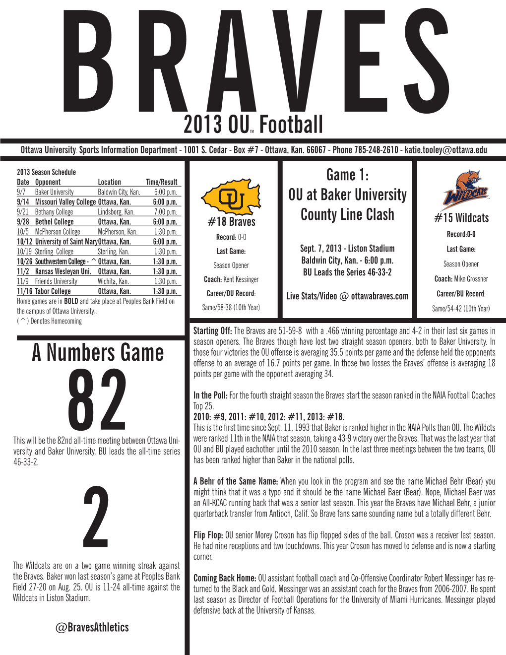 2013 OUTM Football a Numbers Game