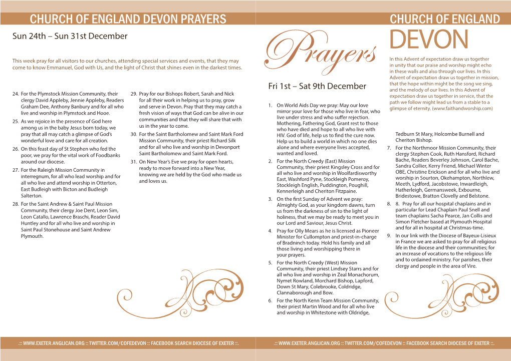 Church of England Devon Prayers Church of England