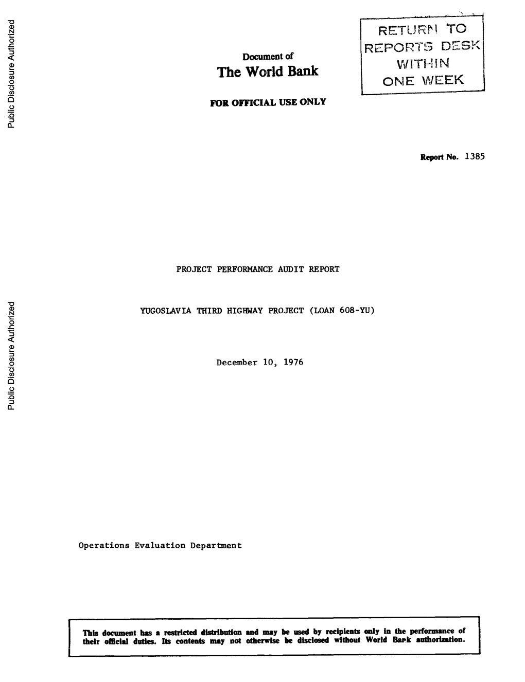 World Bank Document