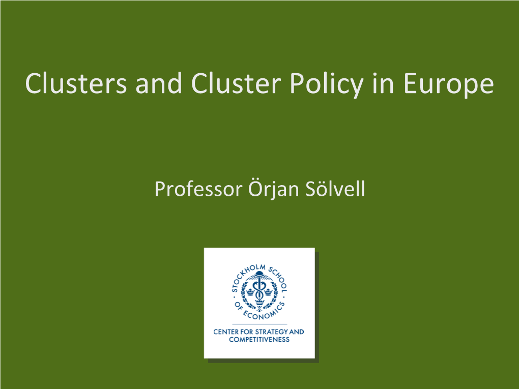 Clusters in Europe