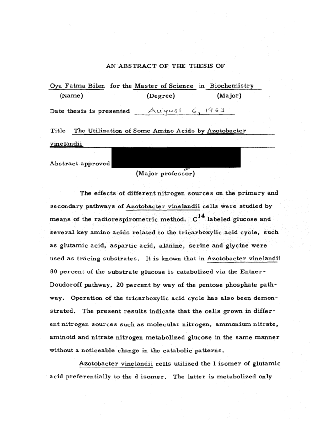 The Utilization of Some Amino Acids by Azotobacter Vinelandii