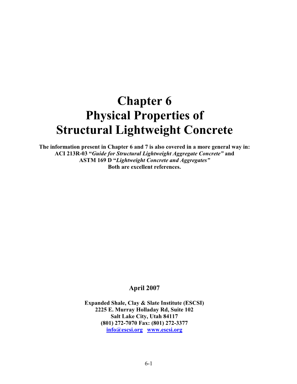 Physical Properties of Structural Lightweight Concrete