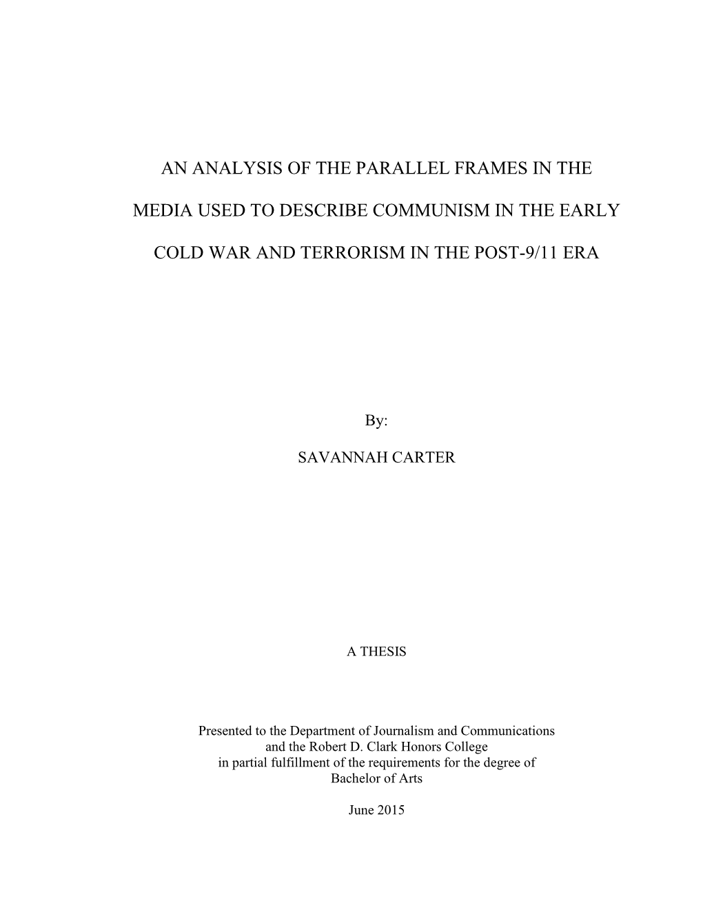 An Analysis of the Parallel Frames in the Media Used To