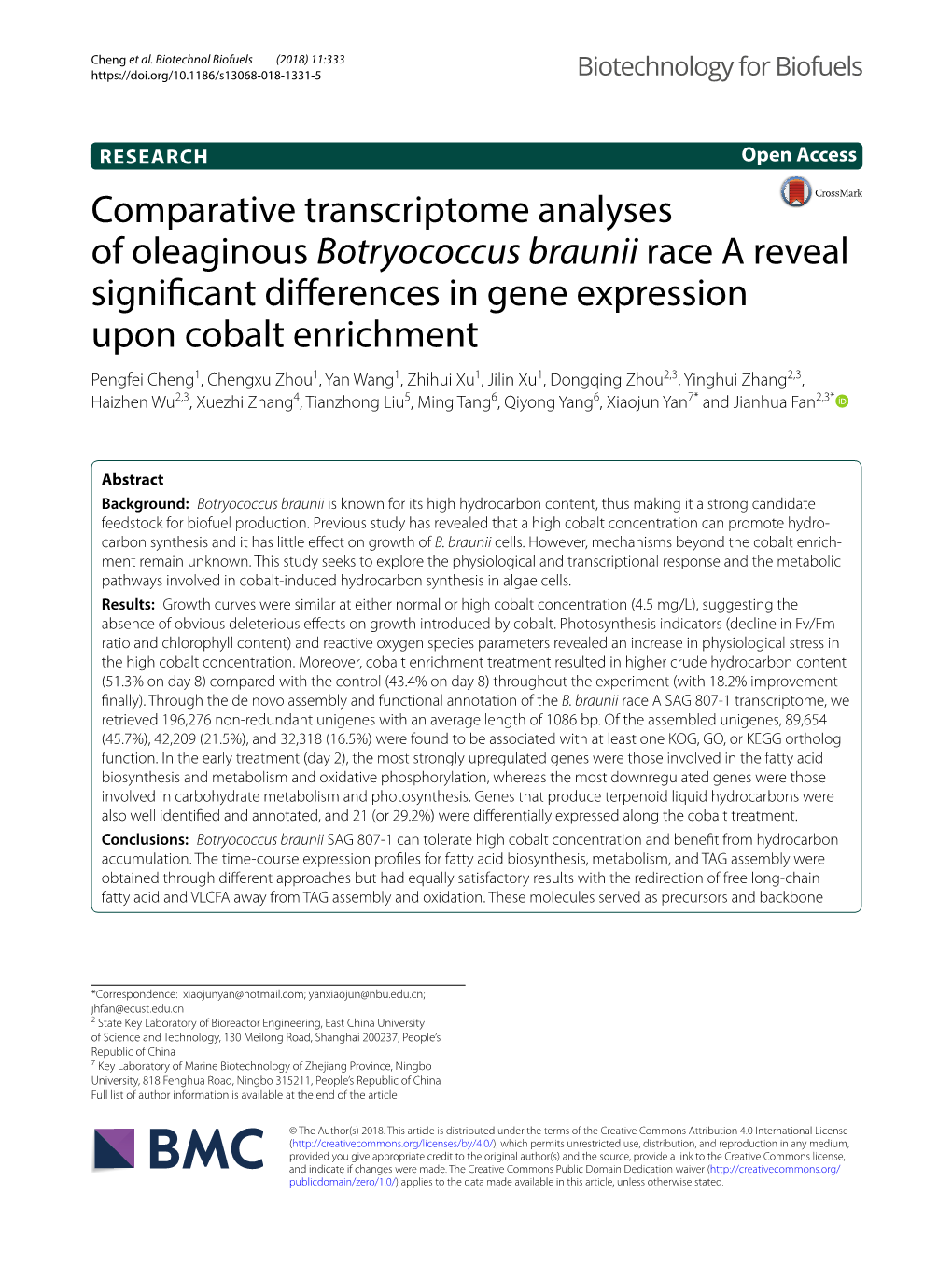 Comparative Transcriptome Analyses of Oleaginous Botryococcus Braunii