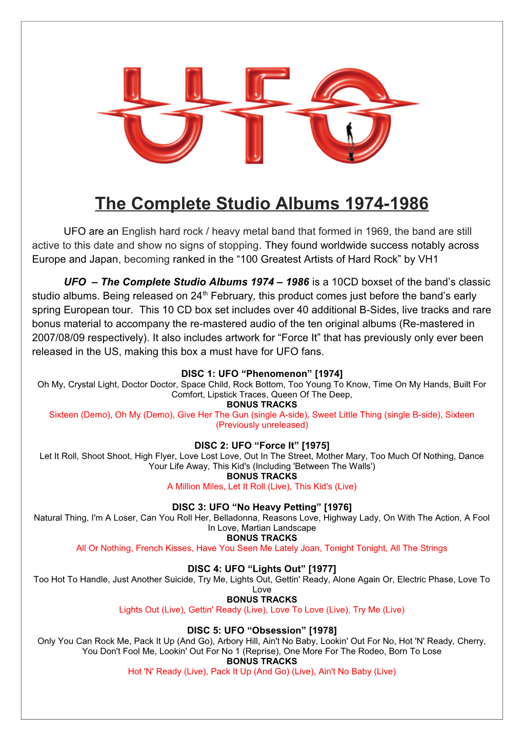 The Complete Studio Albums 1974-1986