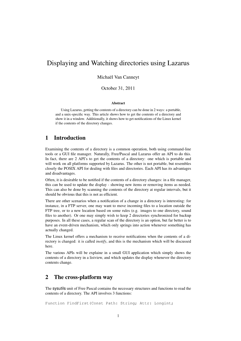 Displaying and Watching Directories Using Lazarus