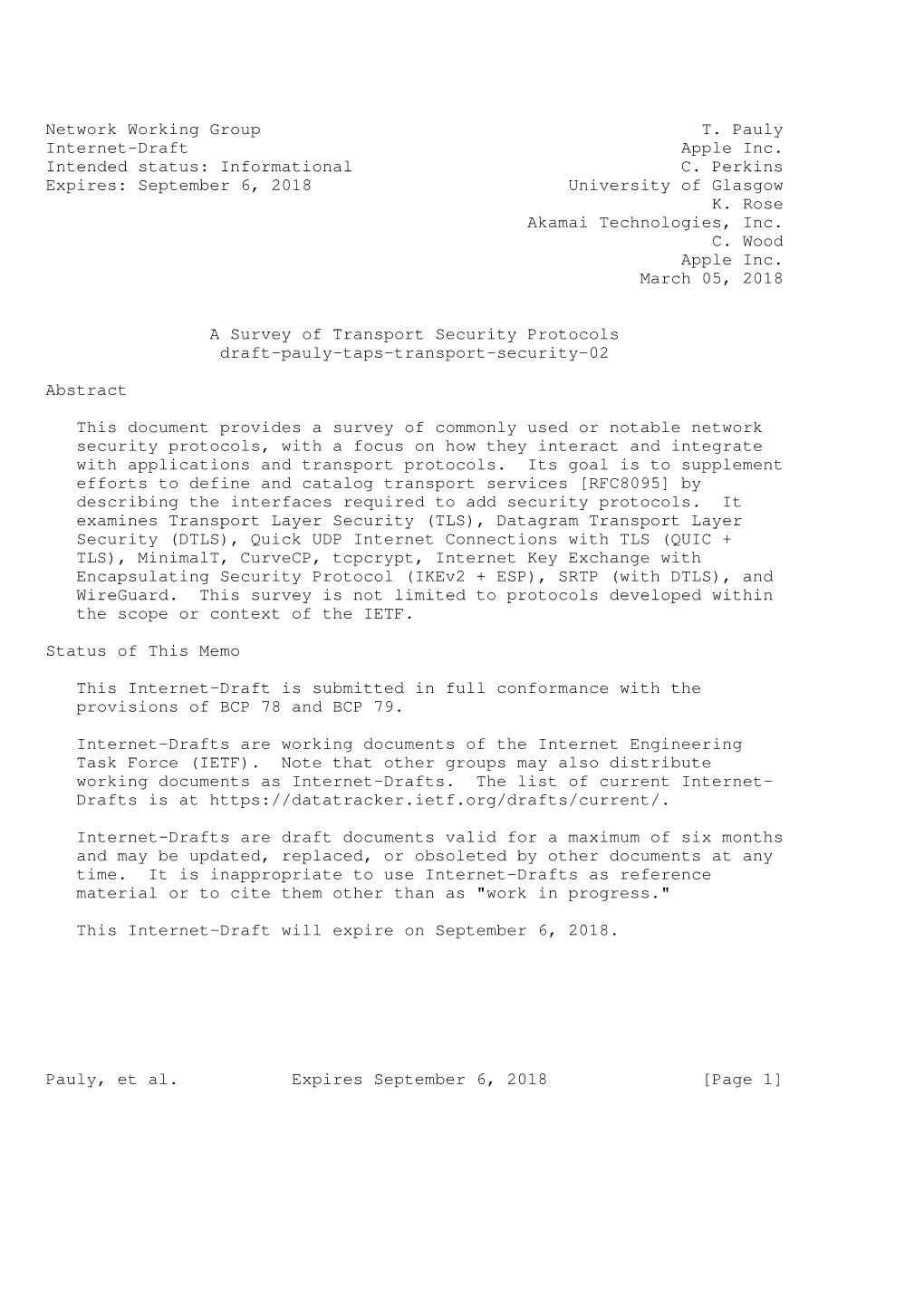 Network Working Group T. Pauly Internet-Draft Apple Inc