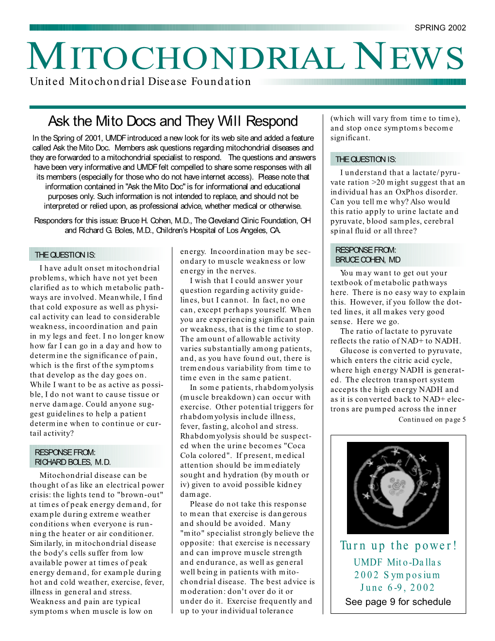 MITOCHONDRIAL NEWS United Mitochondrial Disease Foundation