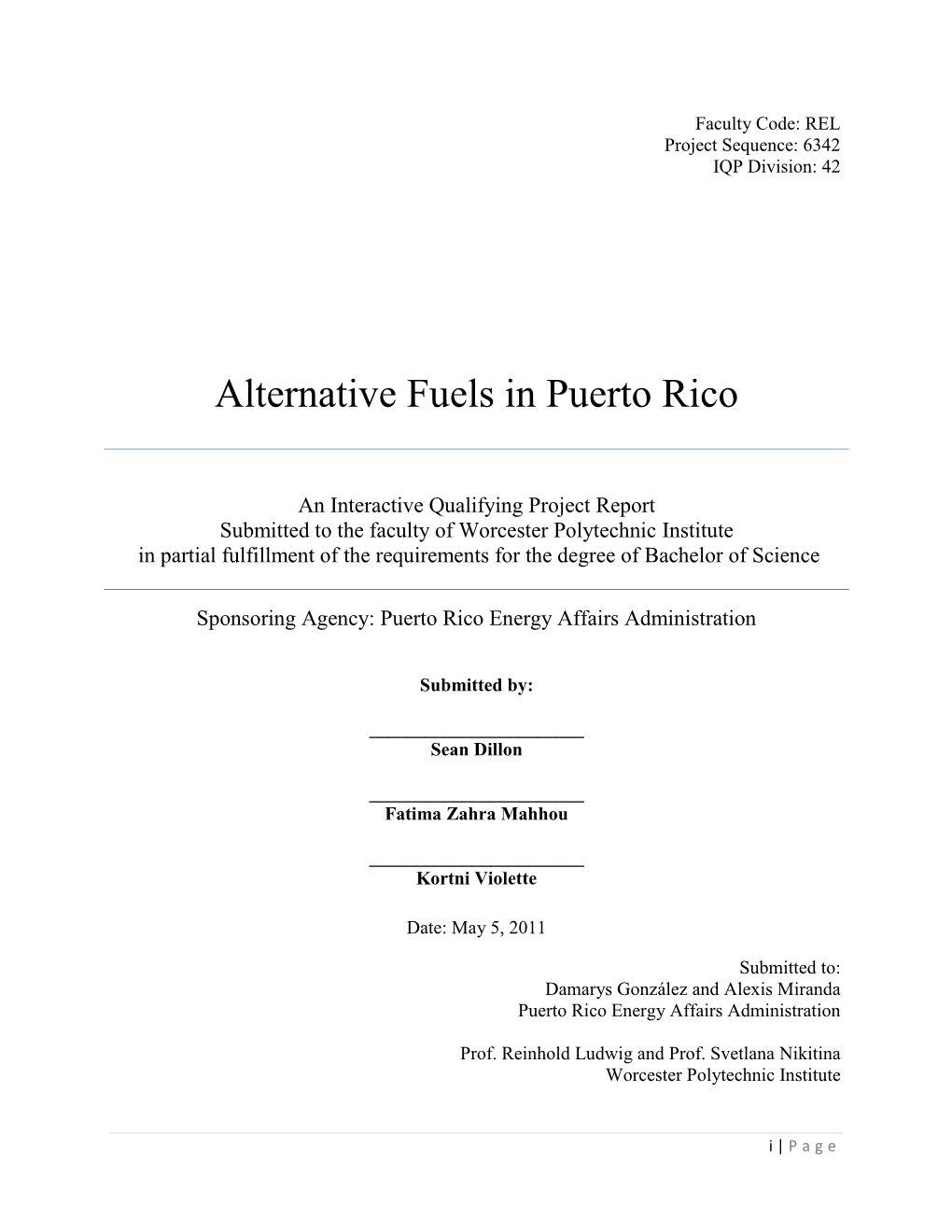 Alternative Fuels in Puerto Rico