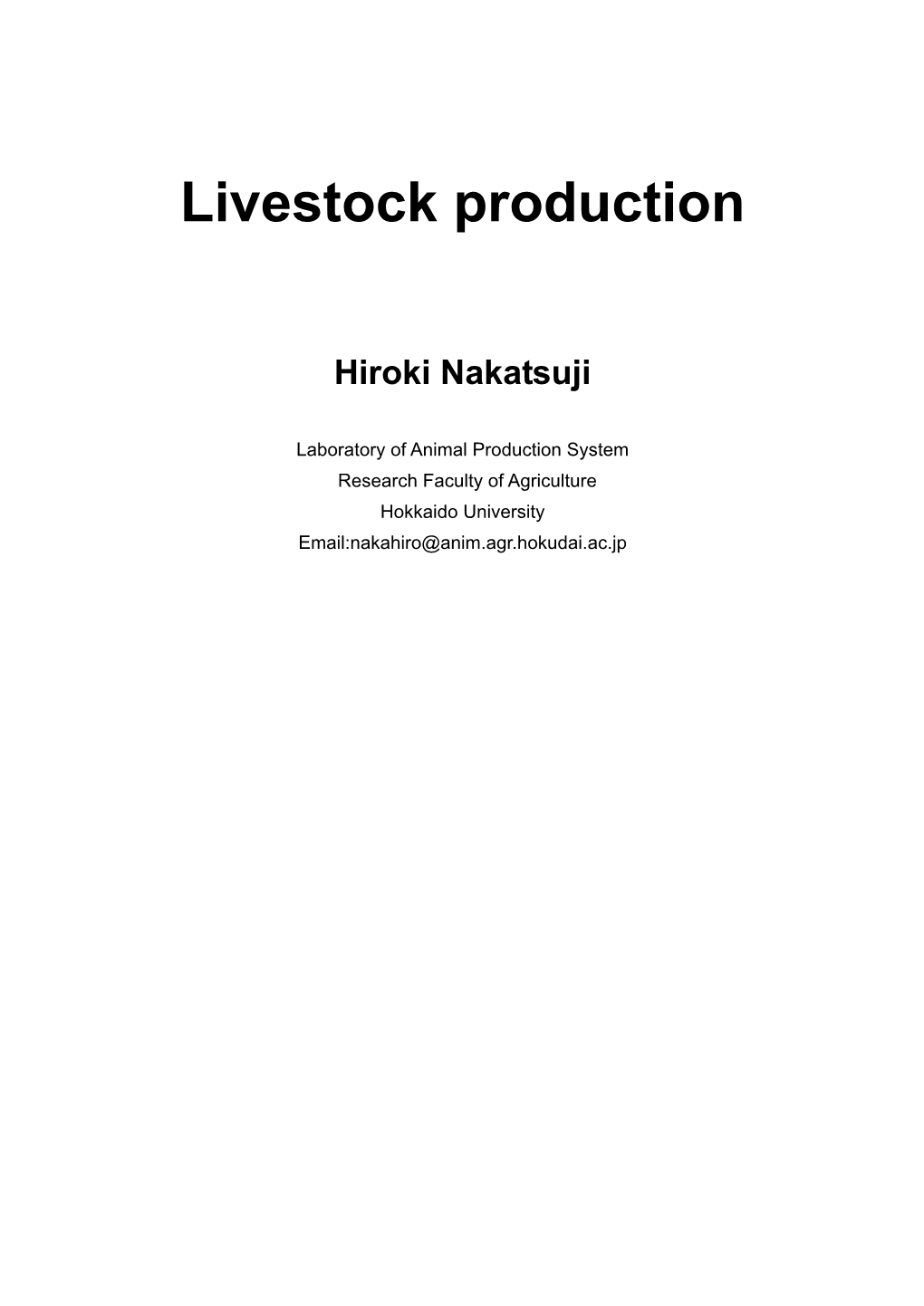 PDF Livestock Production