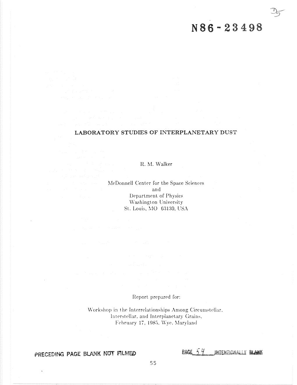 Lalboratory STUDIES of INTERPLANETABY DUST