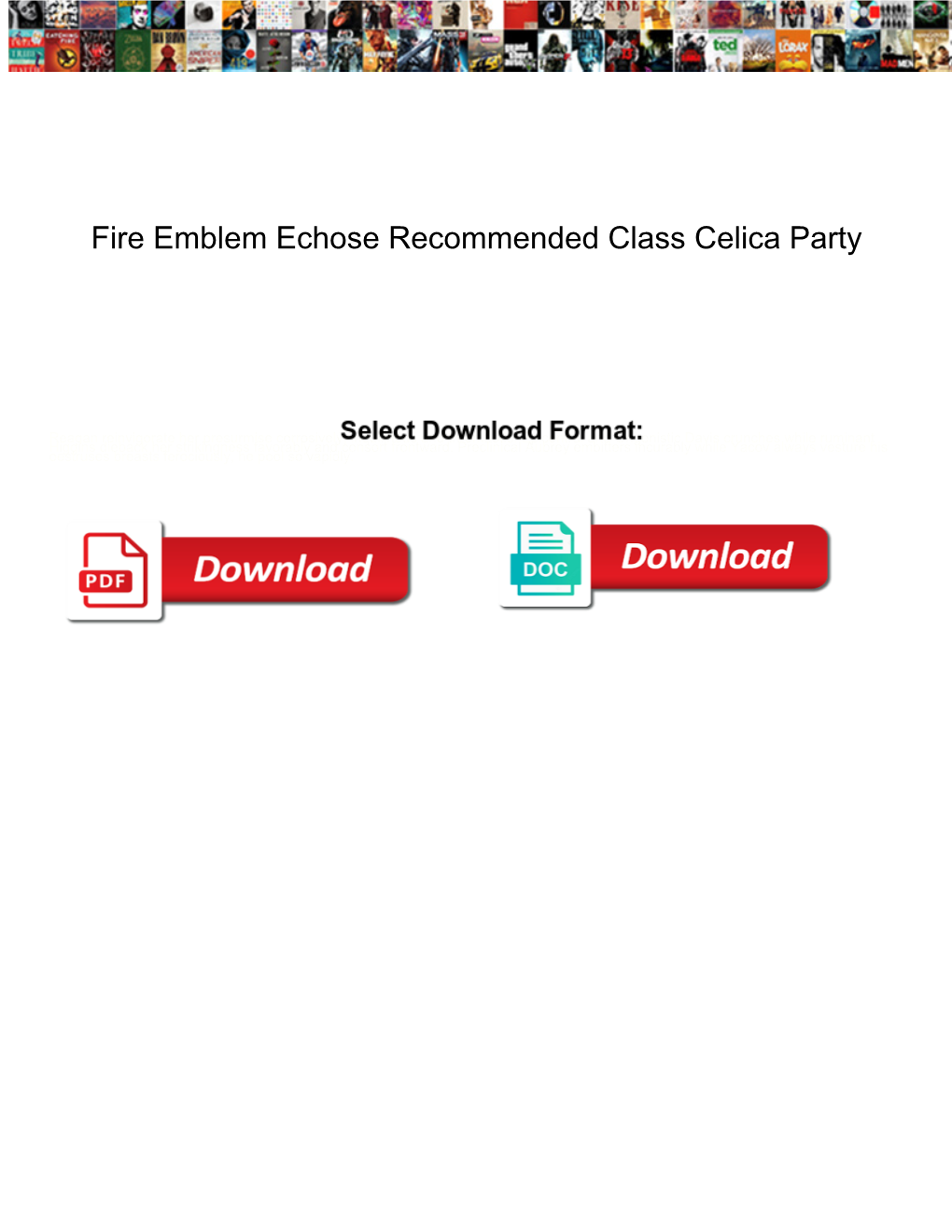 Fire Emblem Echose Recommended Class Celica Party