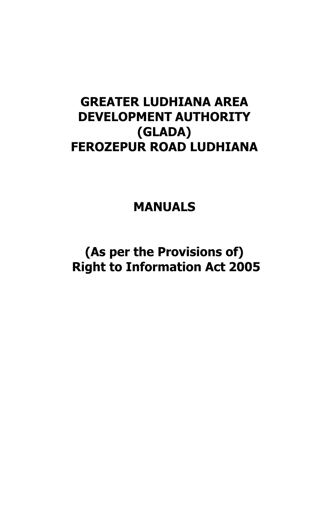(Glada) Ferozepur Road Ludhiana Manuals