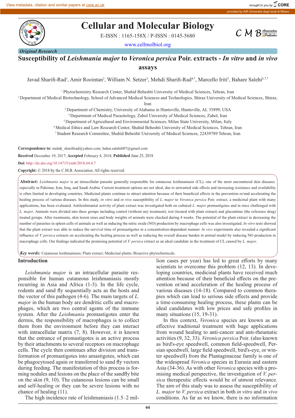 Cellular and Molecular Biology