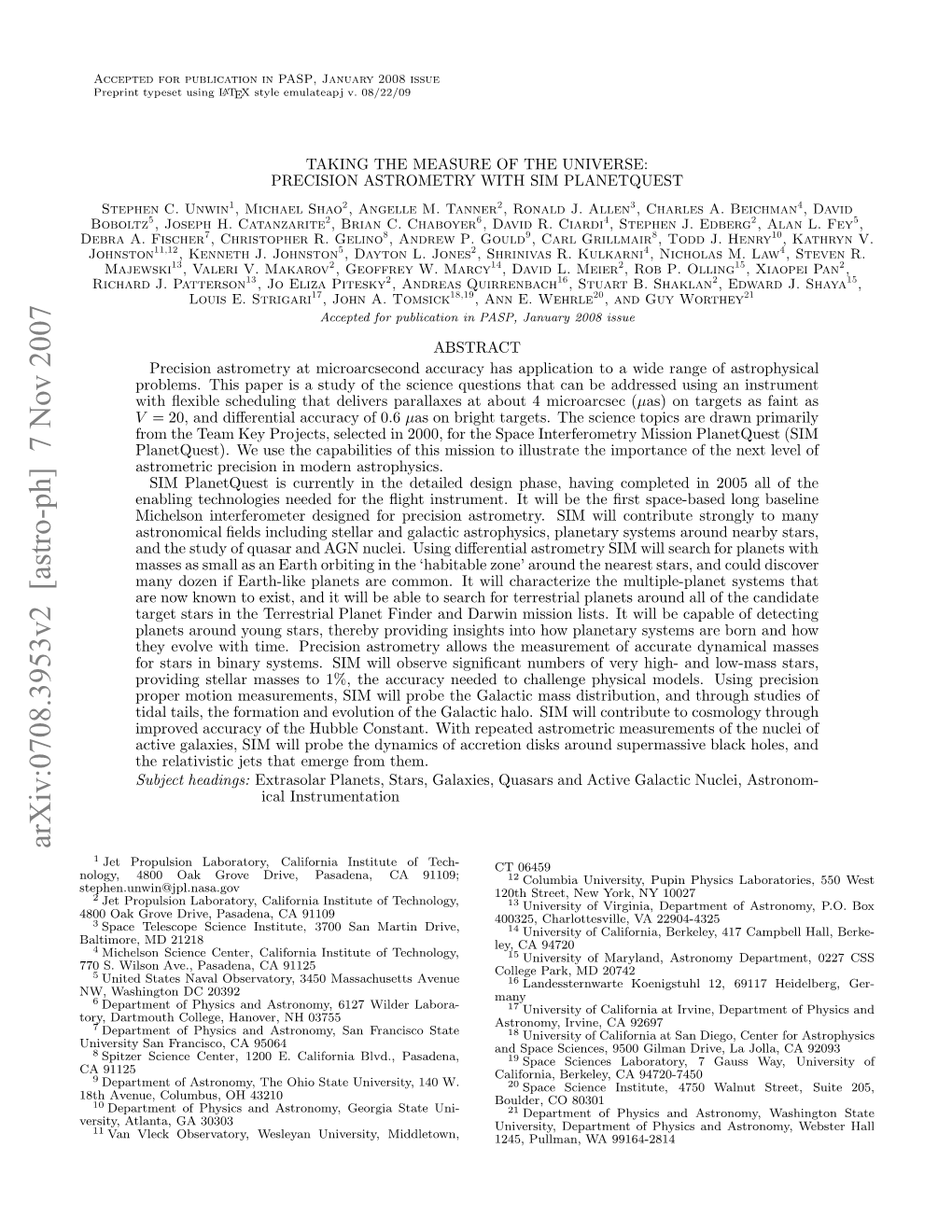 Taking the Measure of the Universe: Precision Astrometry with SIM