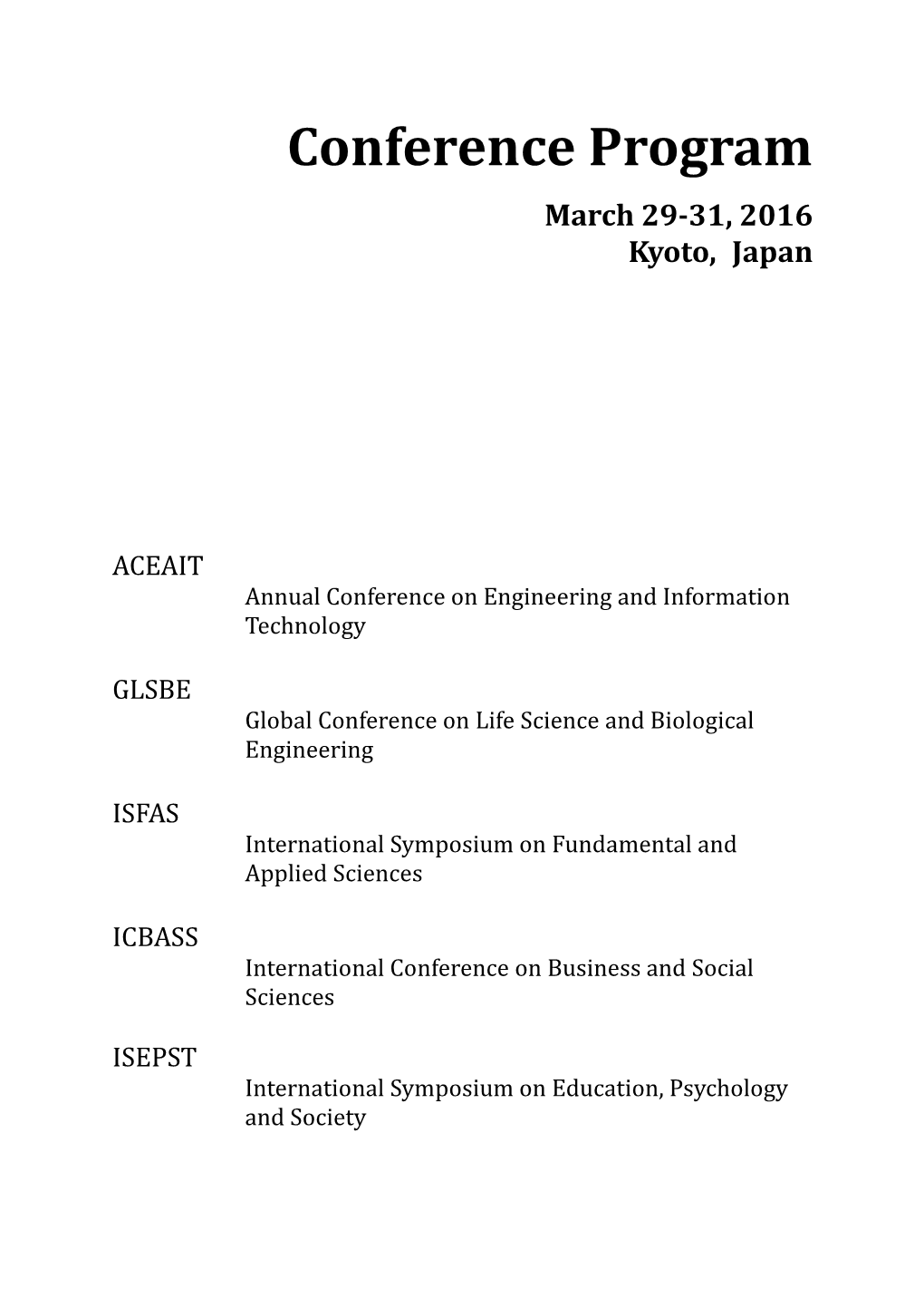 Conference Program