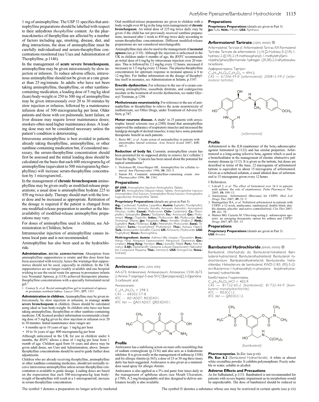 Acefylline Piperazine/Bambuterol Hydrochloride 1115 1 Mg of Aminophylline