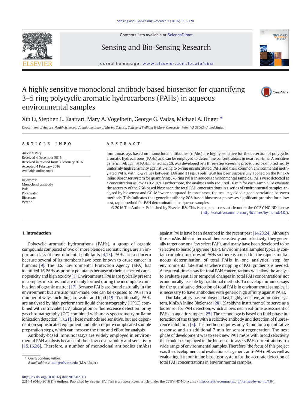 Pahs) in Aqueous Environmental Samples